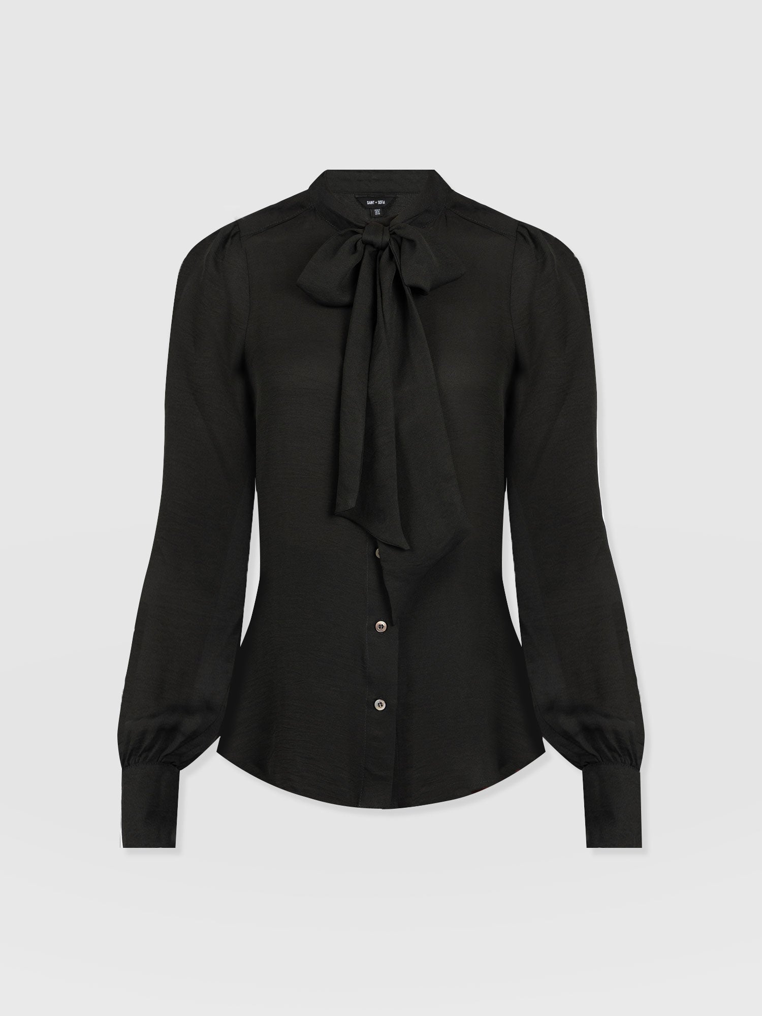 Paxton Pussybow Blouse Black - Women's Blouses | Saint + Sofia® UK