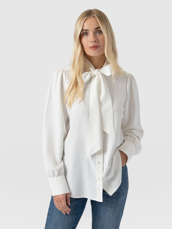 Paxton Pussybow Blouse - Cream