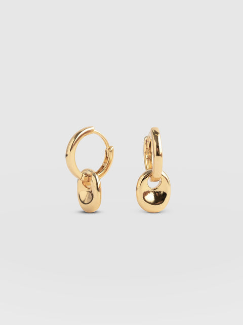 Pebble Drop Earrings - Gold - Women's Jewellerys | Saint and Sofia® UK