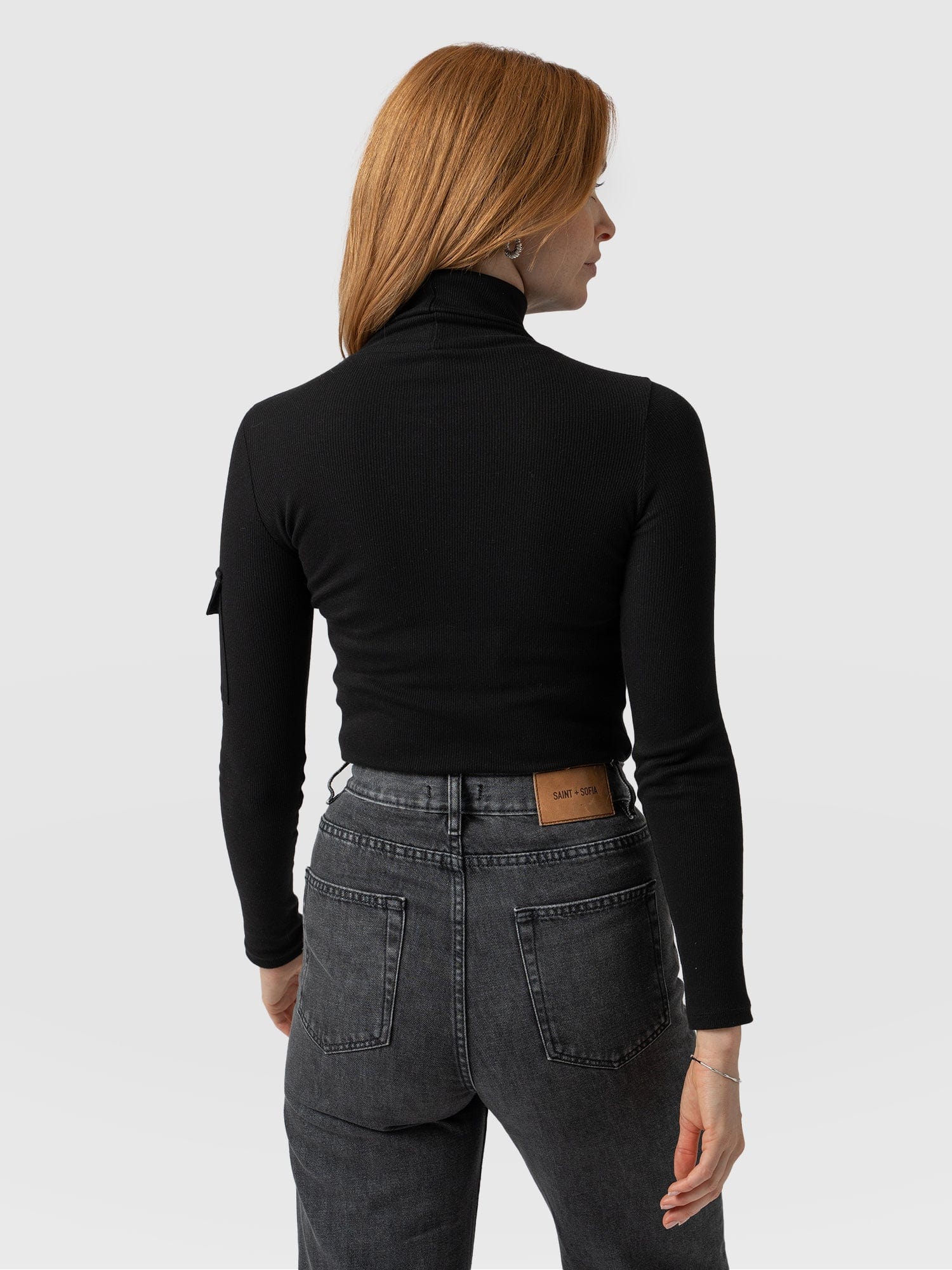 Pocket Roll Neck Black - Women's Jumpers | Saint + Sofia® UK