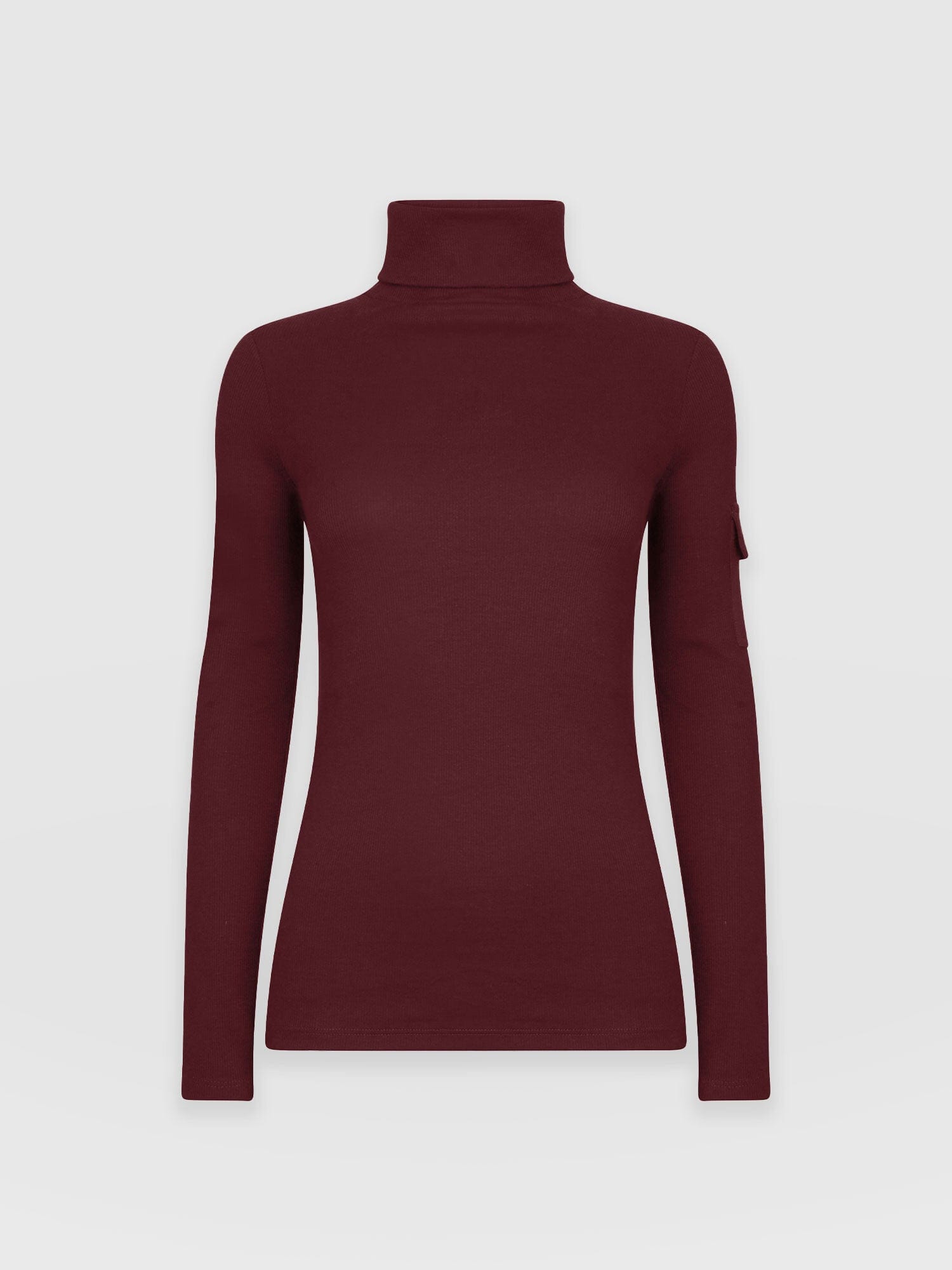 Pocket Roll Neck Burgundy - Women's Jumpers | Saint + Sofia® UK
