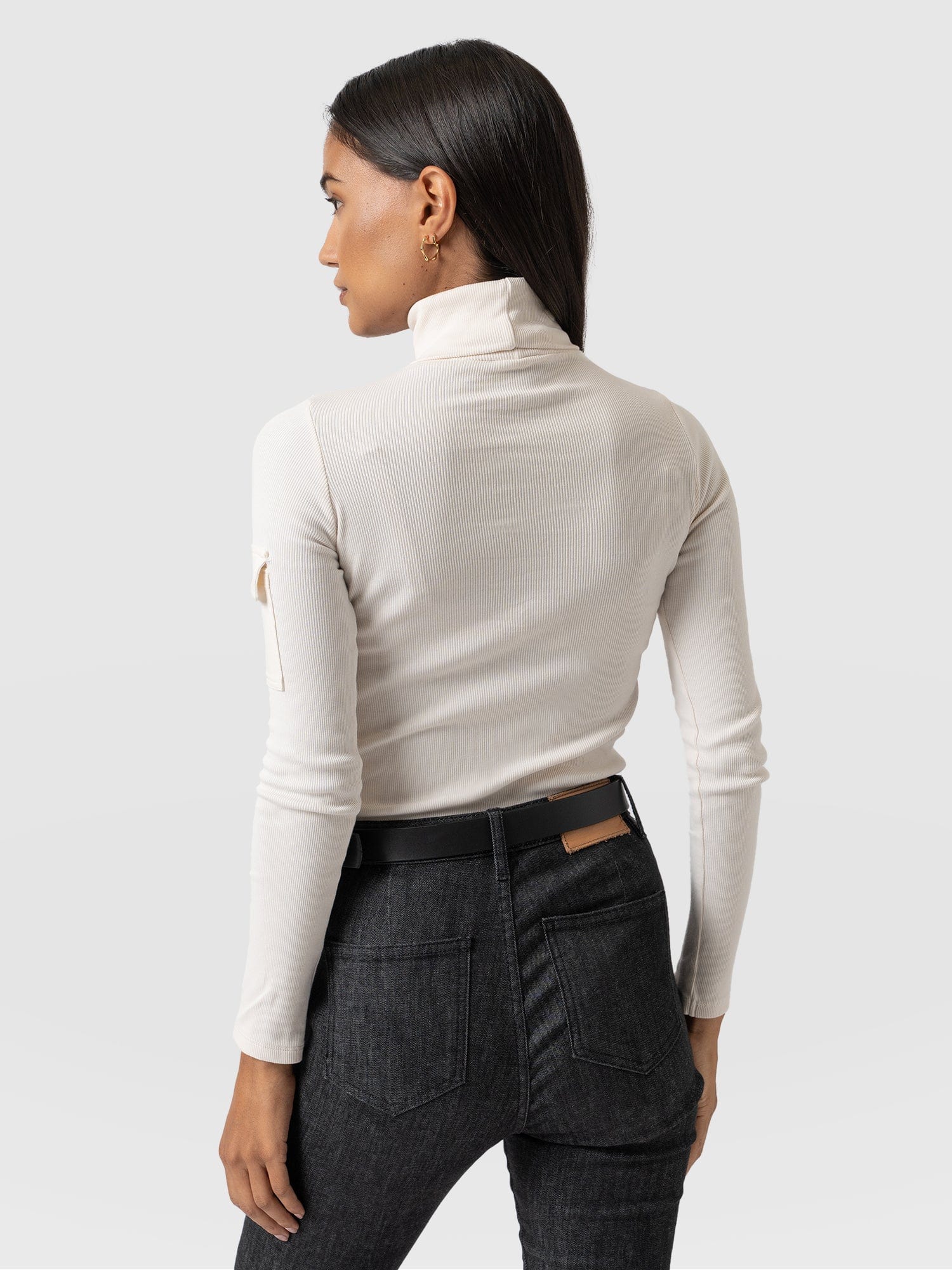 Pocket Roll Neck Cream - Women's Jumpers | Saint + Sofia® UK