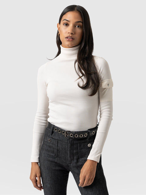Pocket Roll Neck Cream - Women's Jumpers | Saint + Sofia® UK