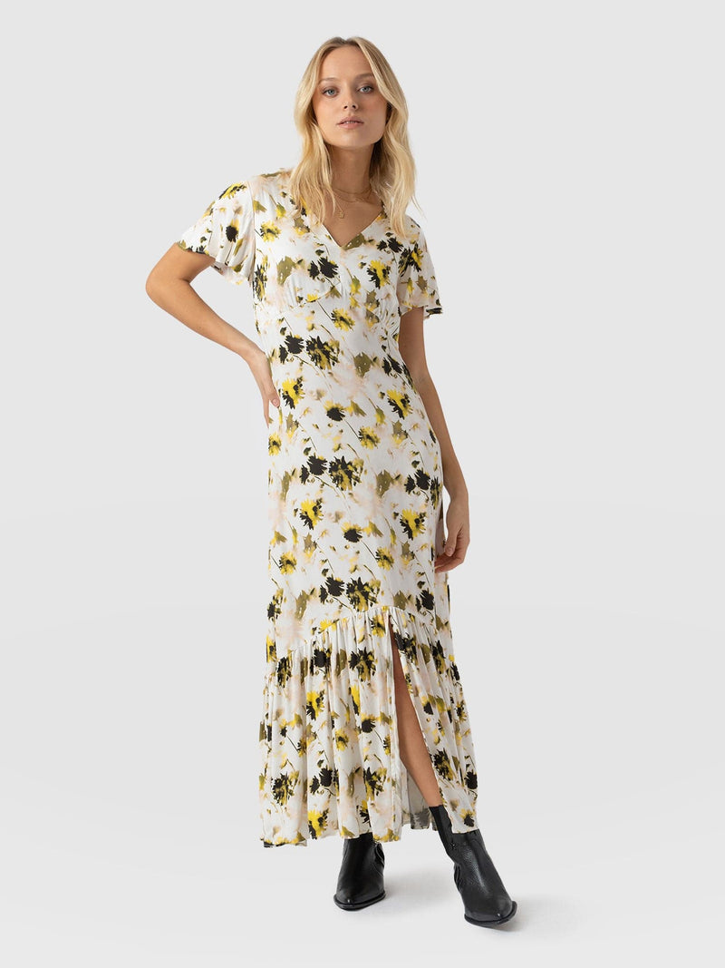 Primrose Dress - White Daisy Floral