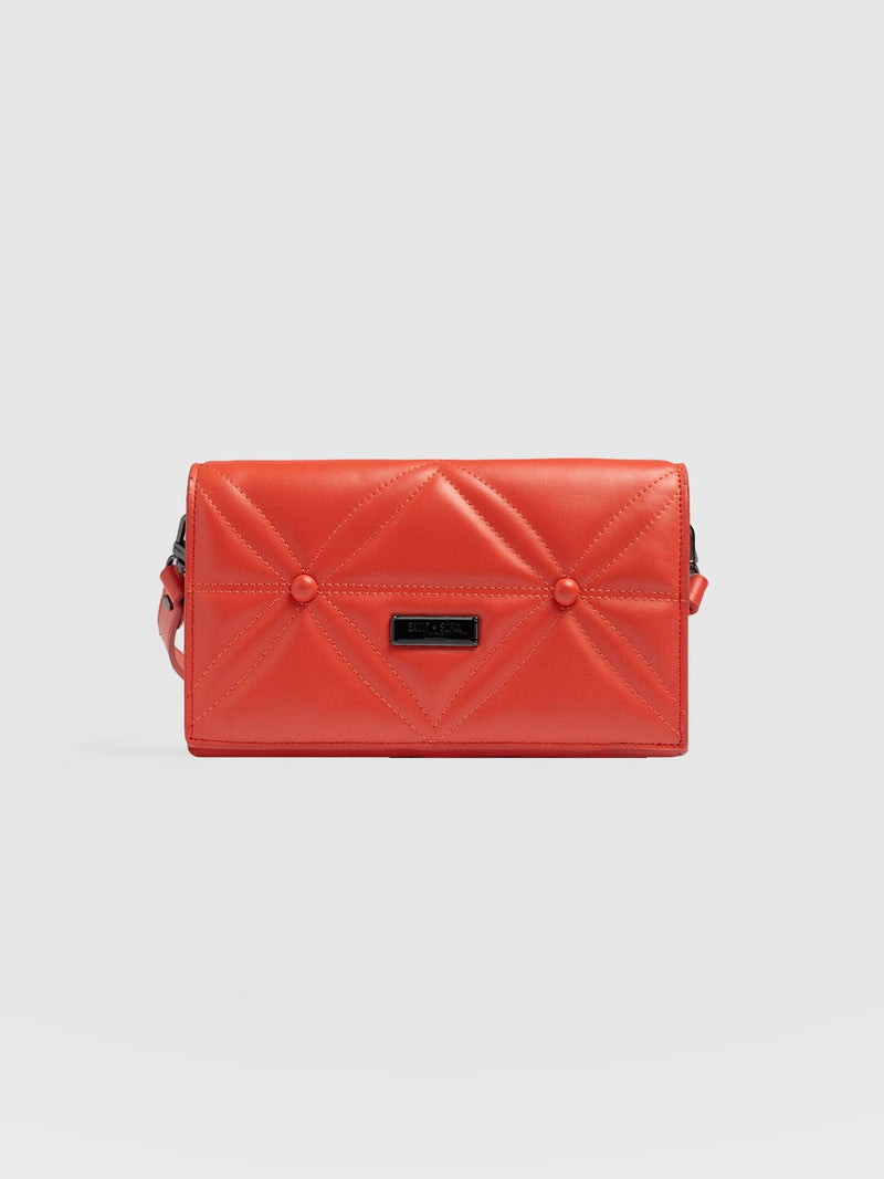 Quilted Keira Cross Body Bag - Coral