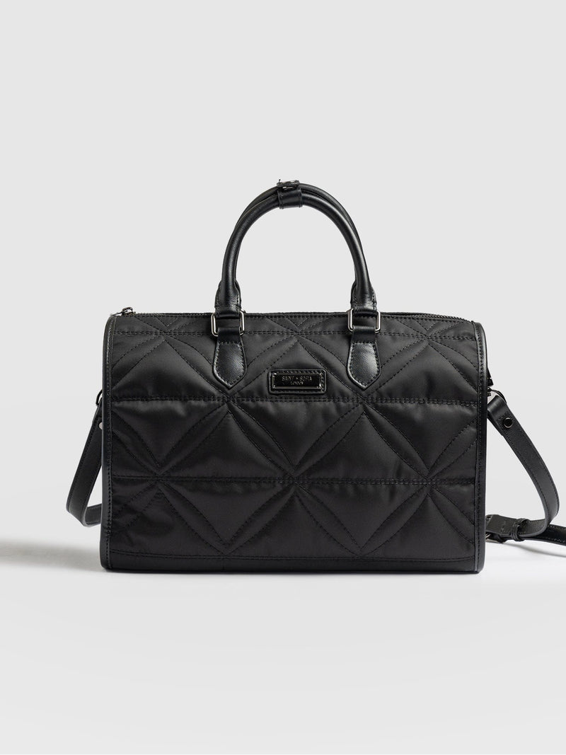 Quilted Maeve Duffle Bag - Black