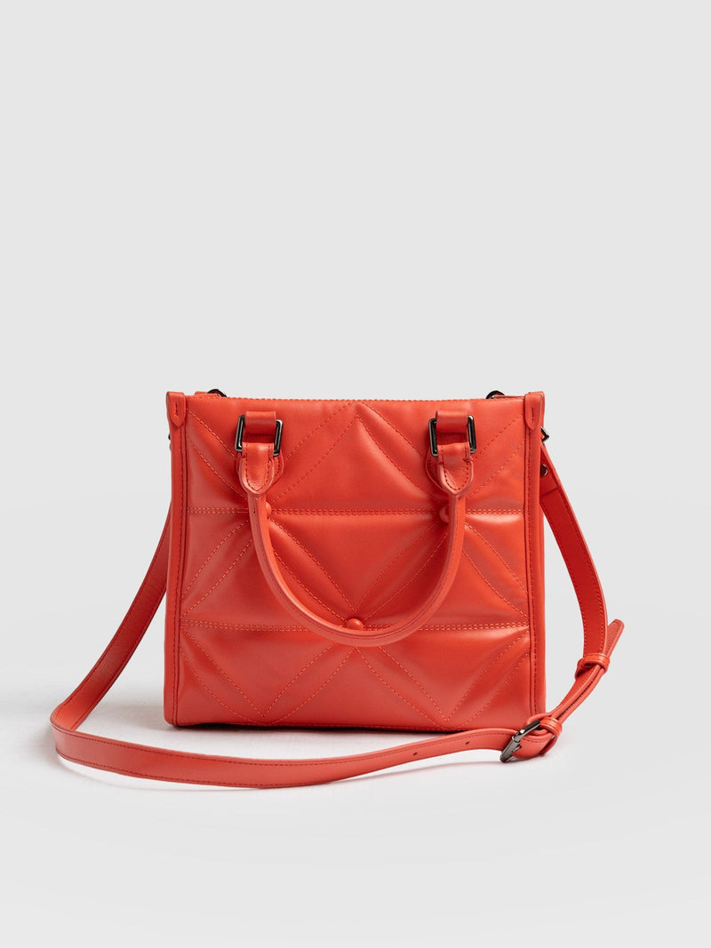Quilted Mia Mini Tote Bag - Coral