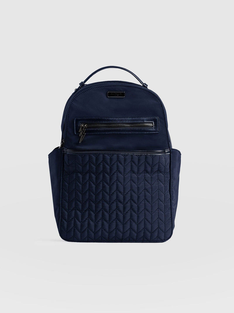 Quilted Nylon Backpack - Navy