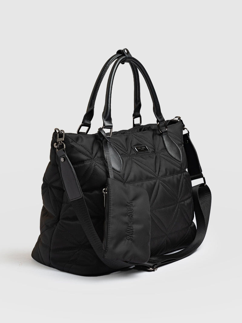 Quilted Selene Shopper Bag - Black