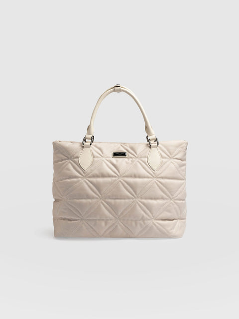 Quilted Selene Shopper Bag Cream - Women's Bags | Saint + Sofia® UK