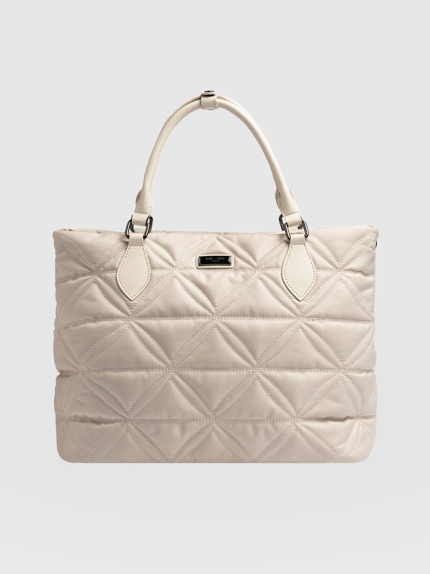 Quilted Selene Shopper Bag - Cream