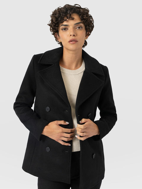Quinn Pea Coat - Black