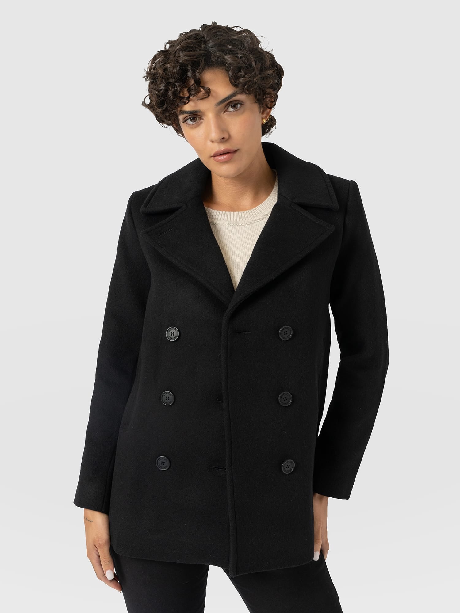 Quinn Pea Coat - Black