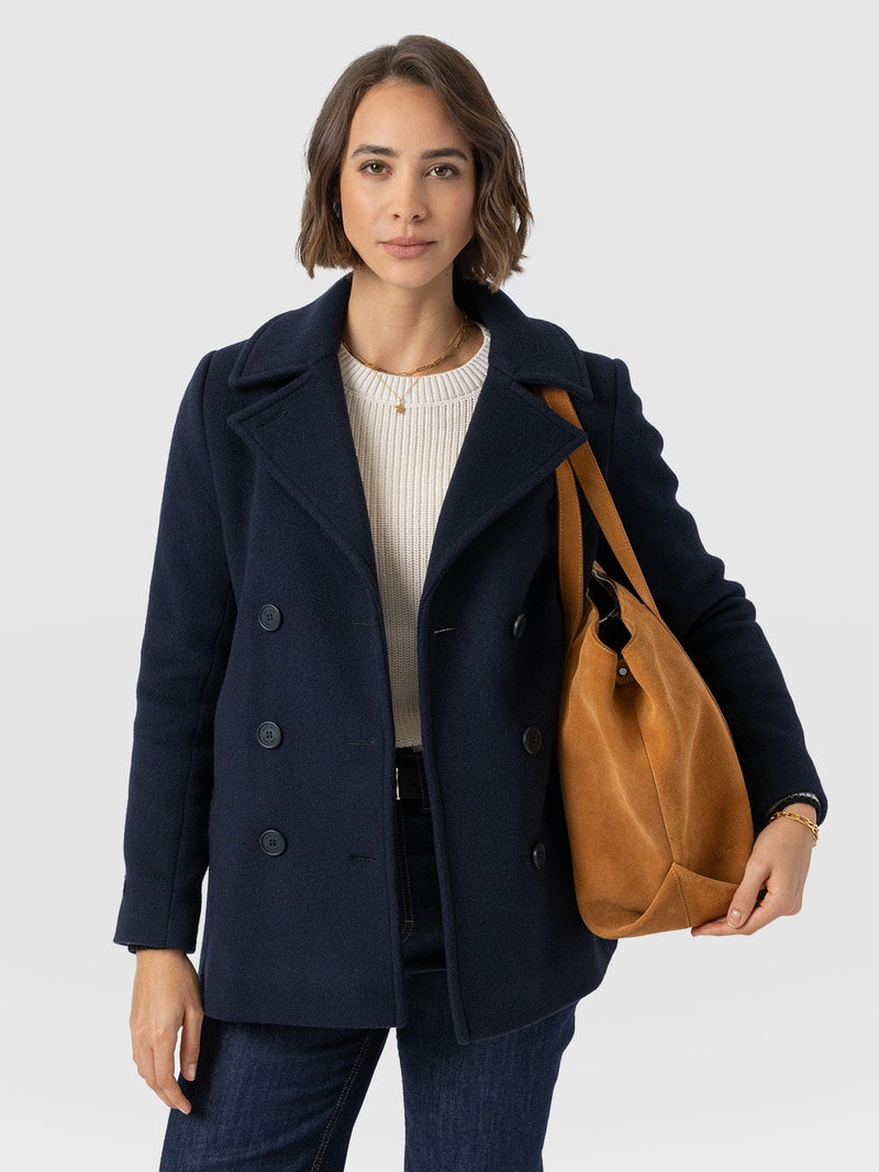Quinn Pea Coat - Navy