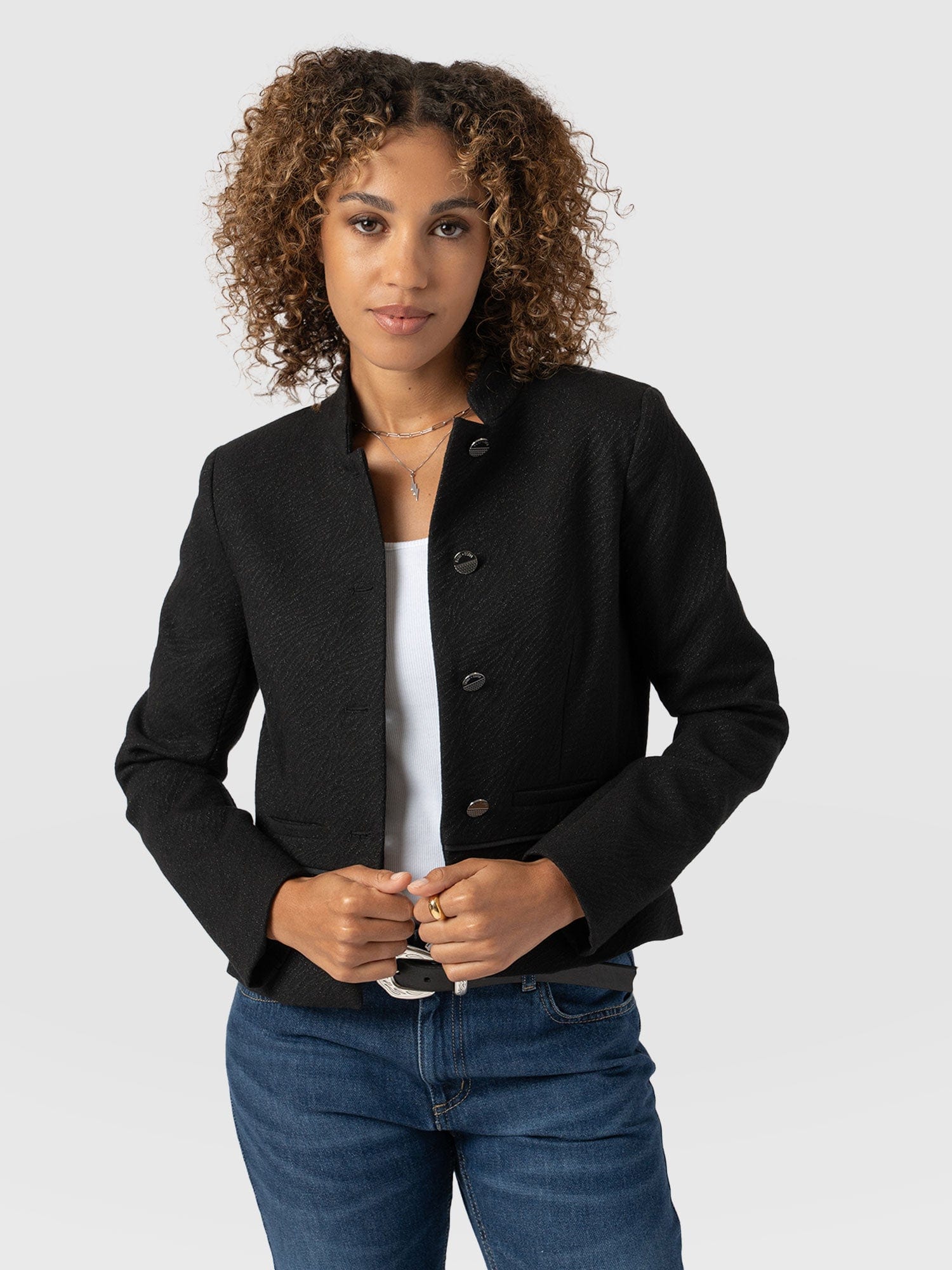 Ramone Jacket Zebra Jacquard - Women's Jackets | Saint + Sofia® UK