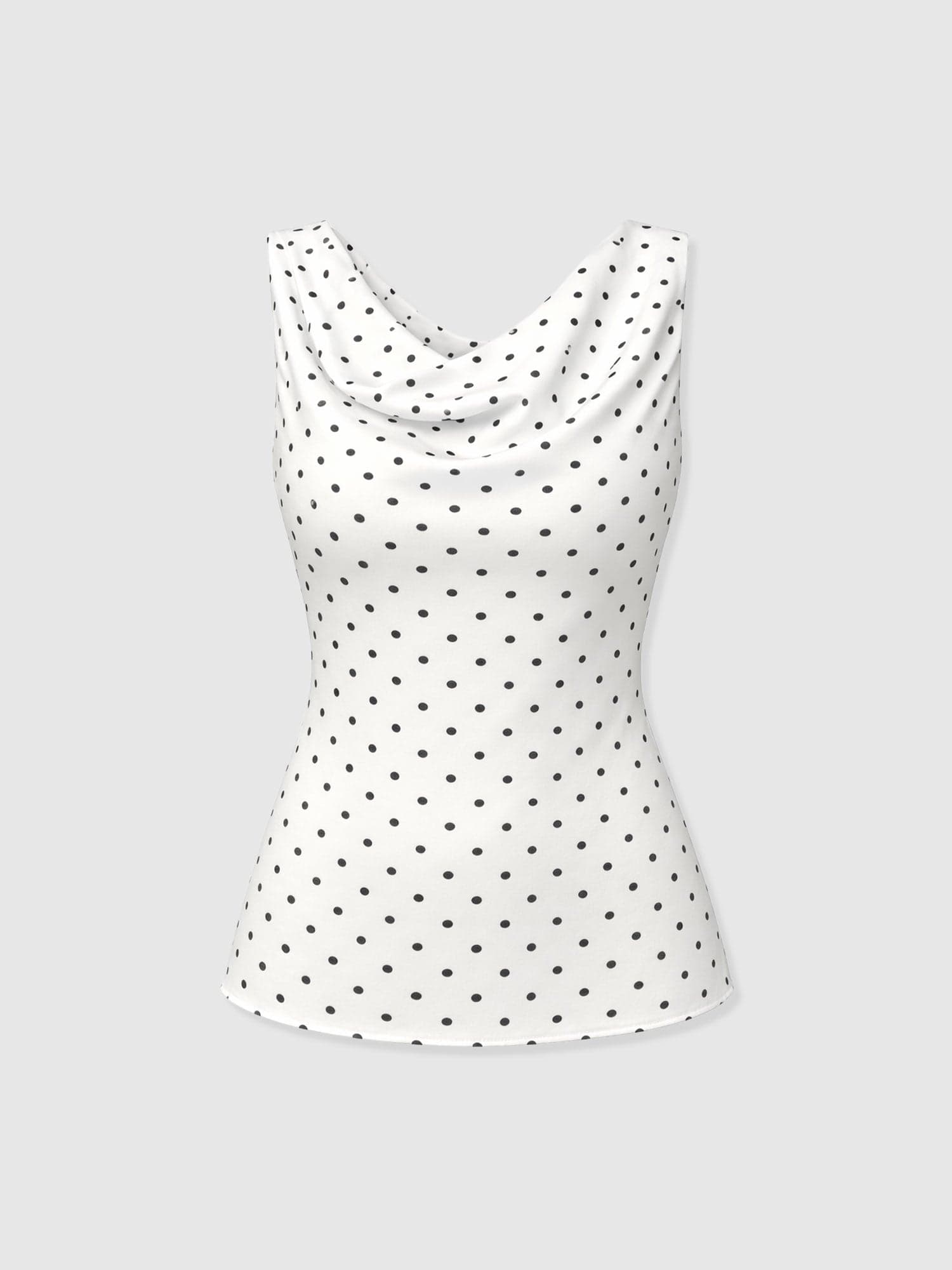Raye Cowl Cami - Cream Polka Dot