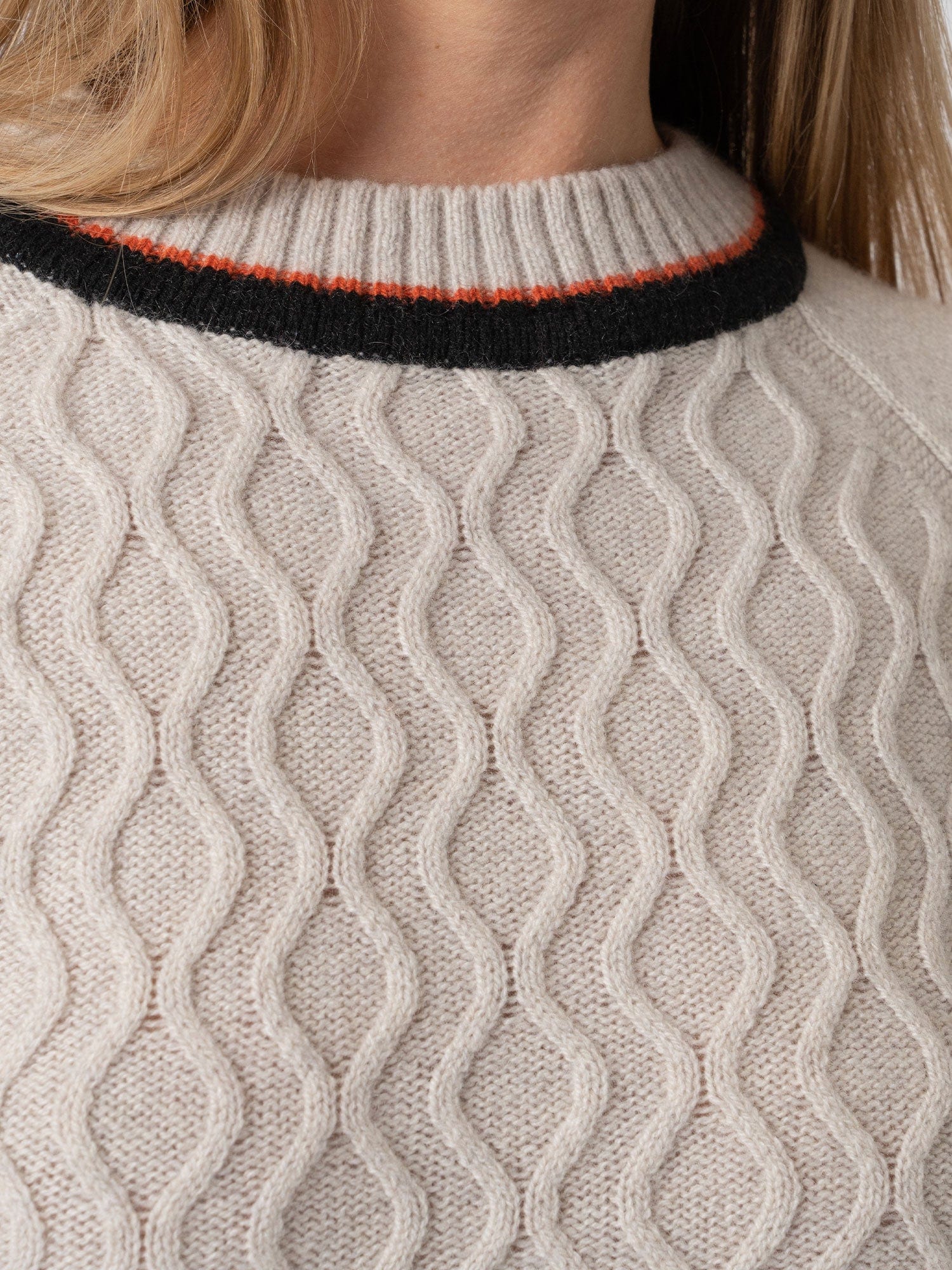 Rayner Cashmere Jumper Black/Beige/Orange - Women's Jumper | Saint + Sofia® UK