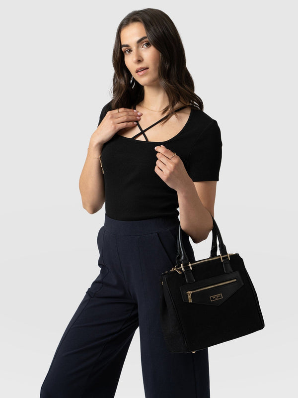 Regent Top Handle Handbag - Black