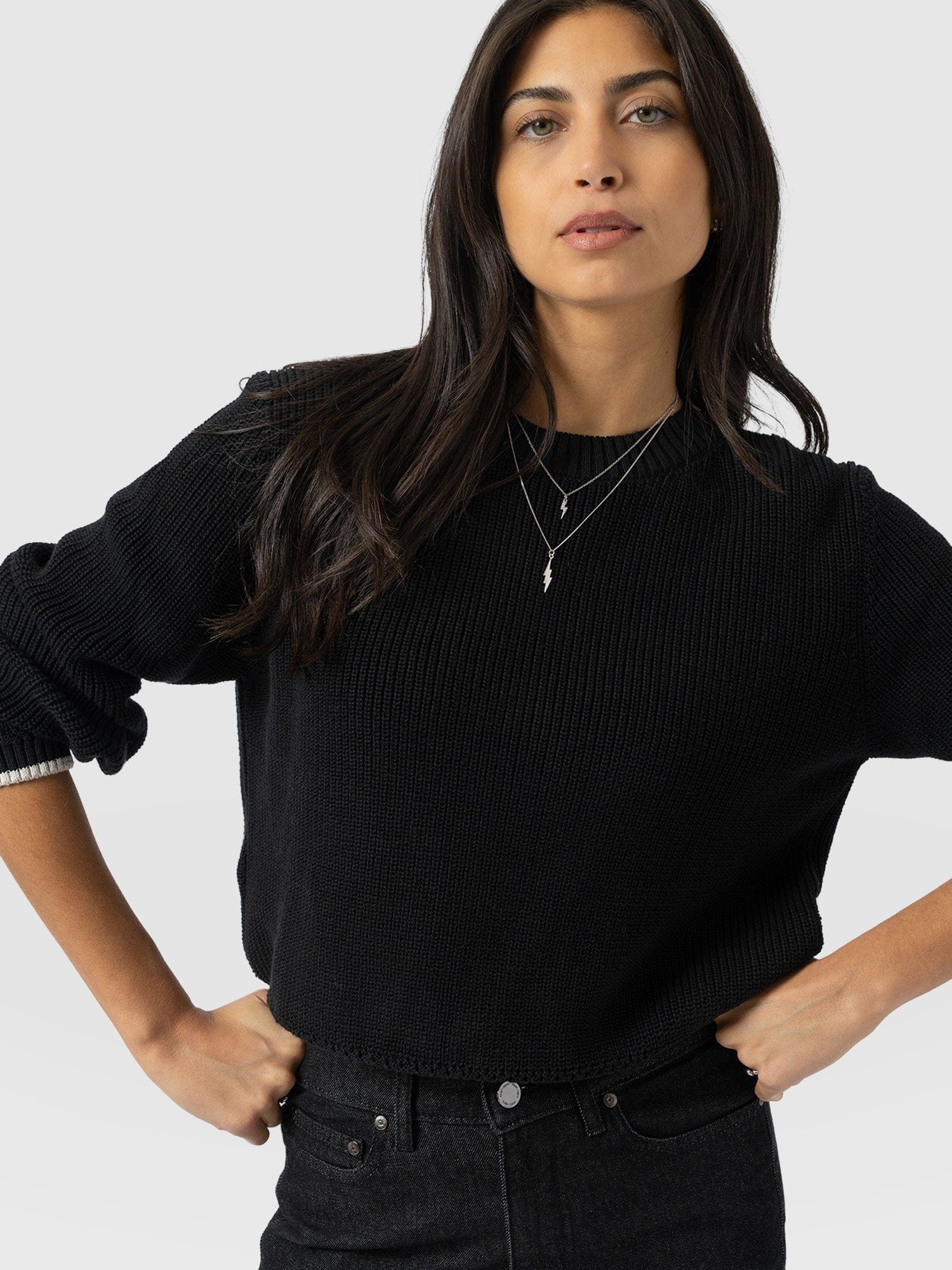 Remy Crop Jumper - Black