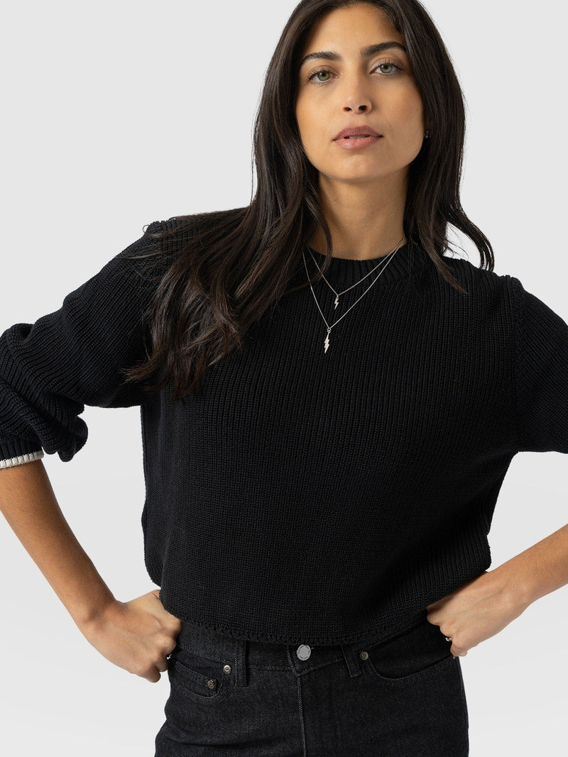 Remy Crop Jumper - Black