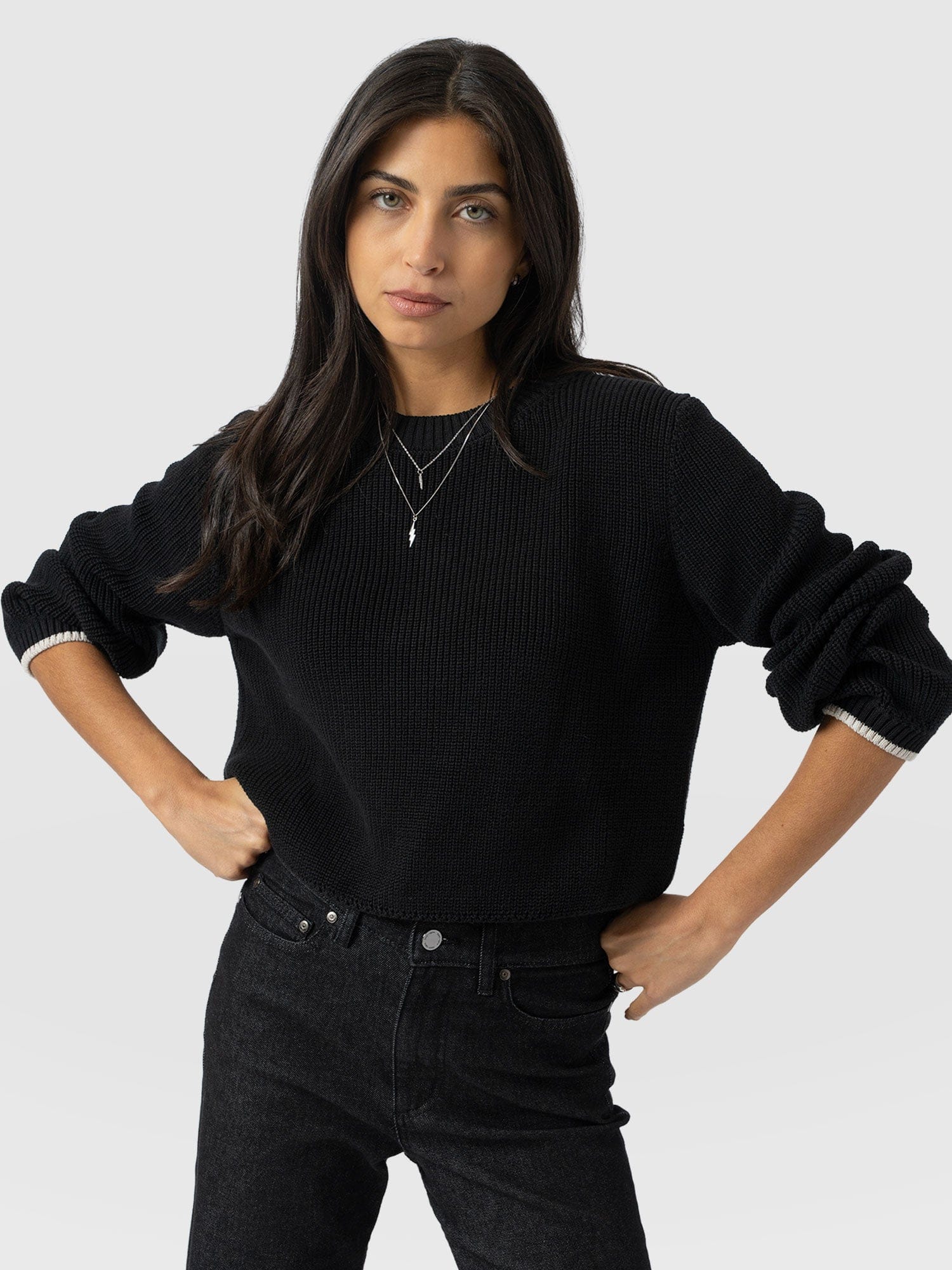Remy Crop Jumper - Black