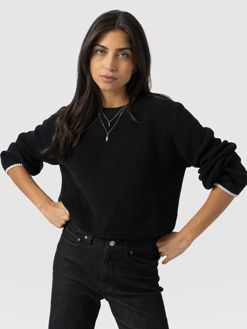 Remy Crop Jumper - Black