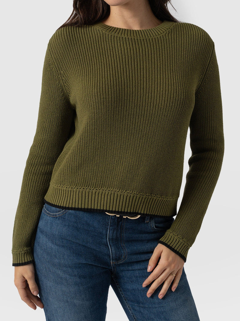 Remy Crop Jumper - Khaki