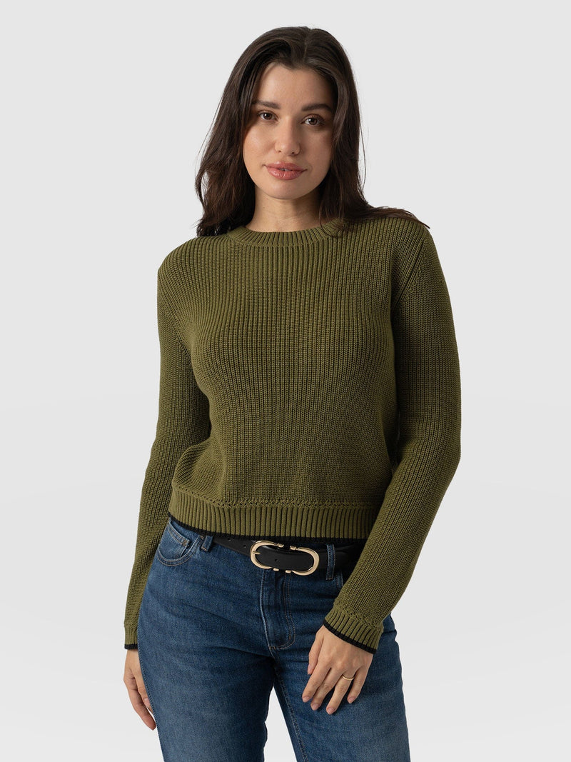 Remy Crop Jumper - Khaki