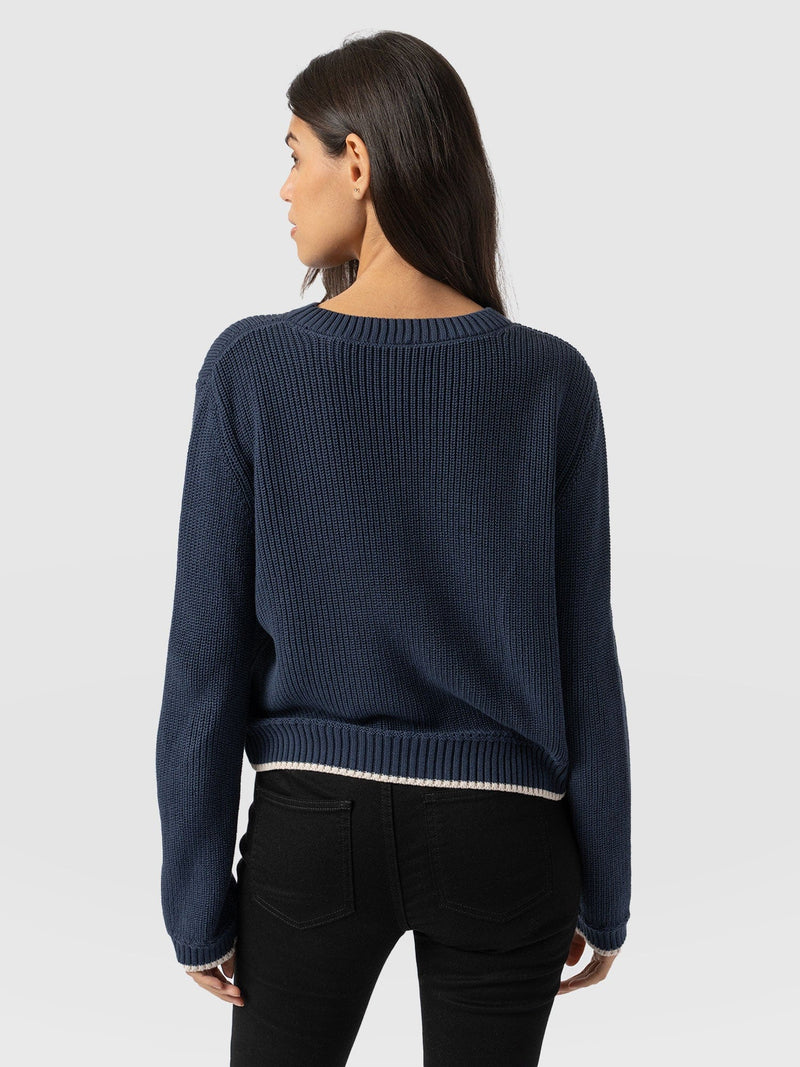 Remy Crop Jumper - Navy