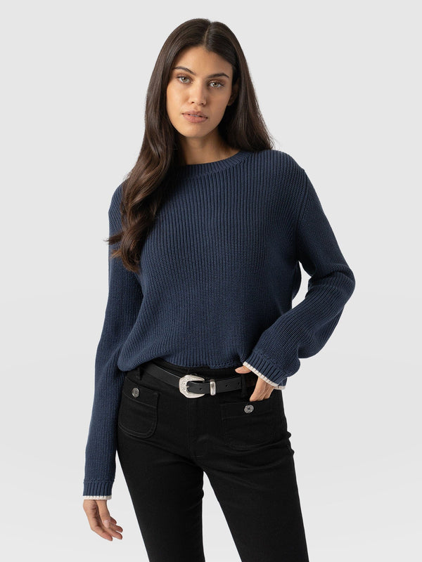 Remy Crop Jumper - Navy