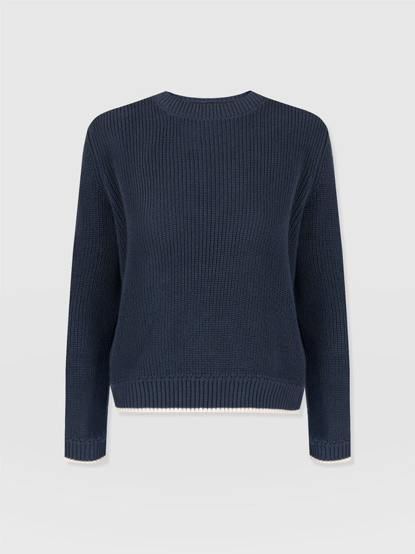 Remy Crop Jumper - Navy