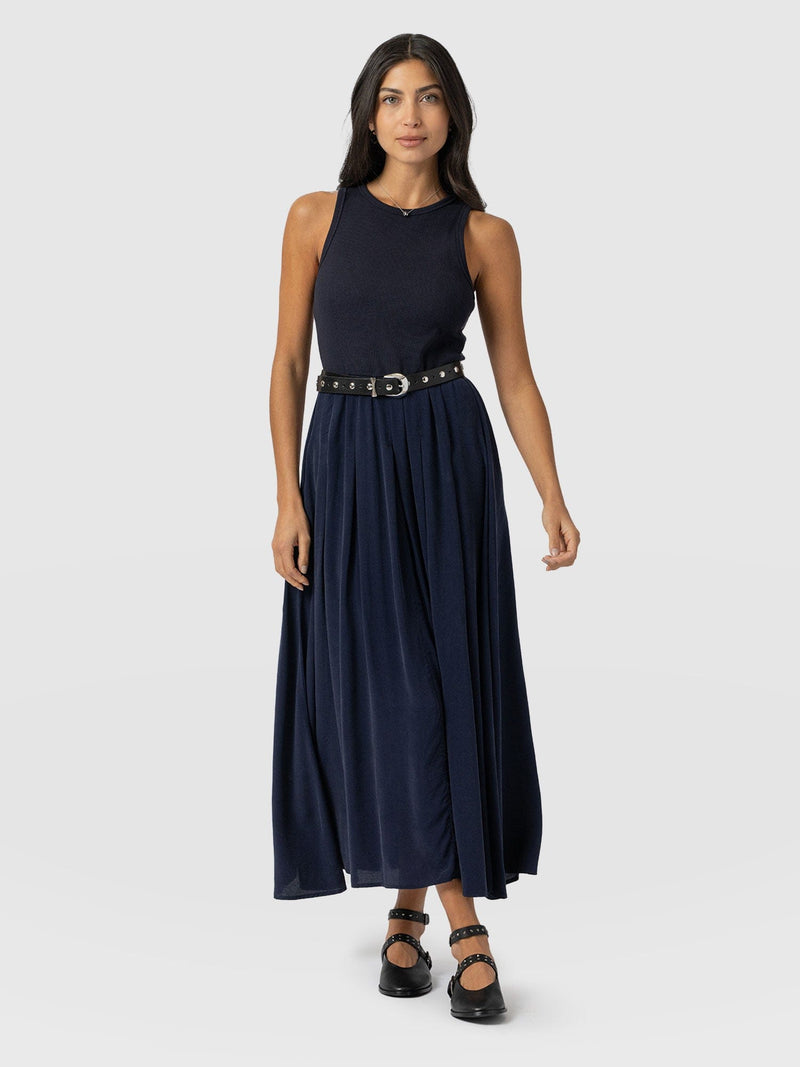 Renee Contrast Dress Navy - Women's Dresses | Saint + Sofia® UK