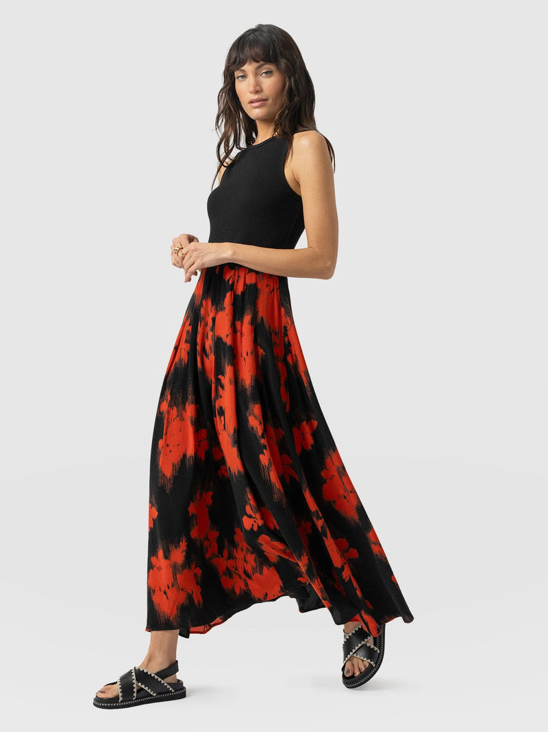 Renee Contrast Dress Orange Fade Floral