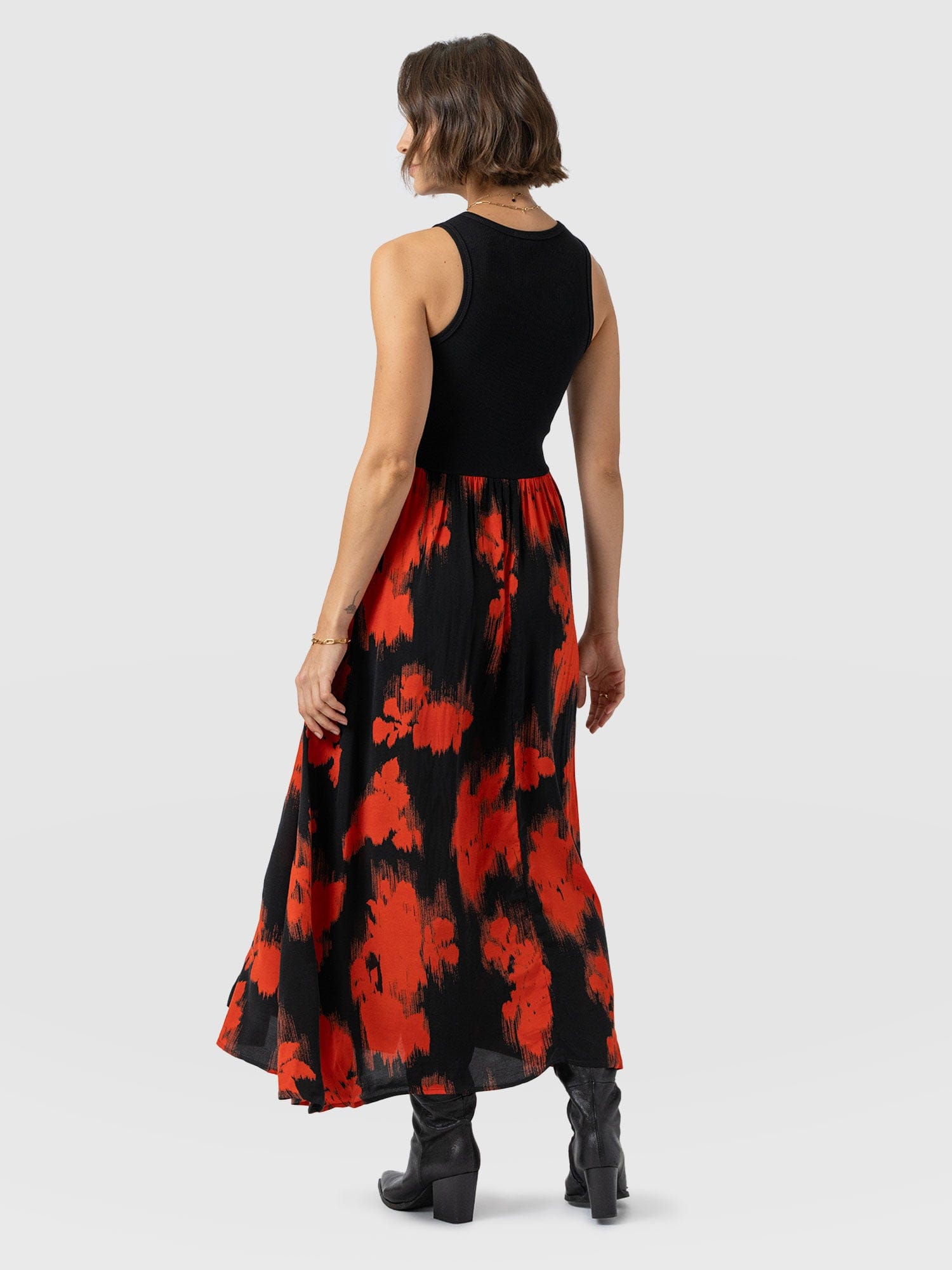 Renee Contrast Dress - Orange Fade Floral
