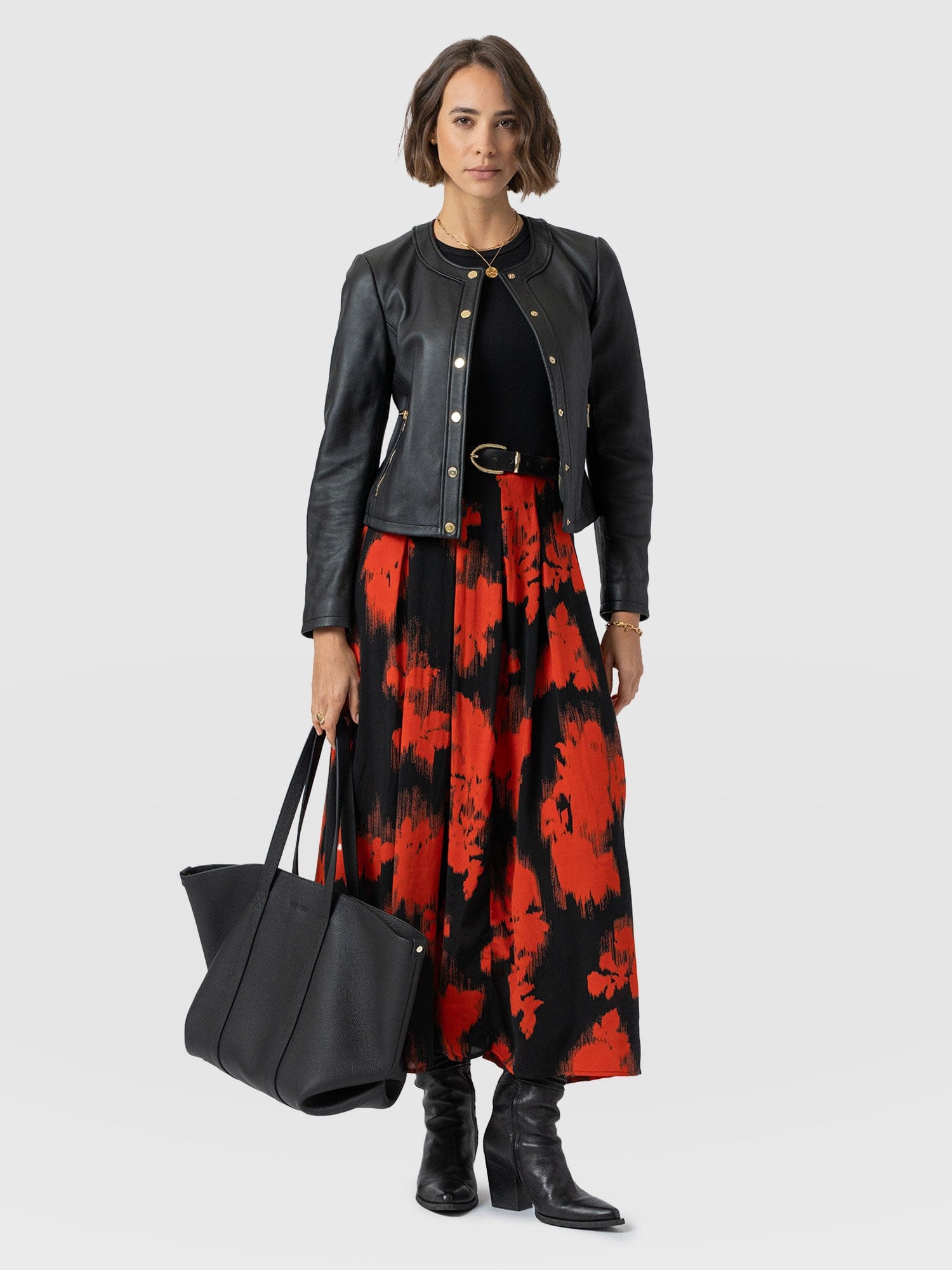 Renee Contrast Dress - Orange Fade Floral