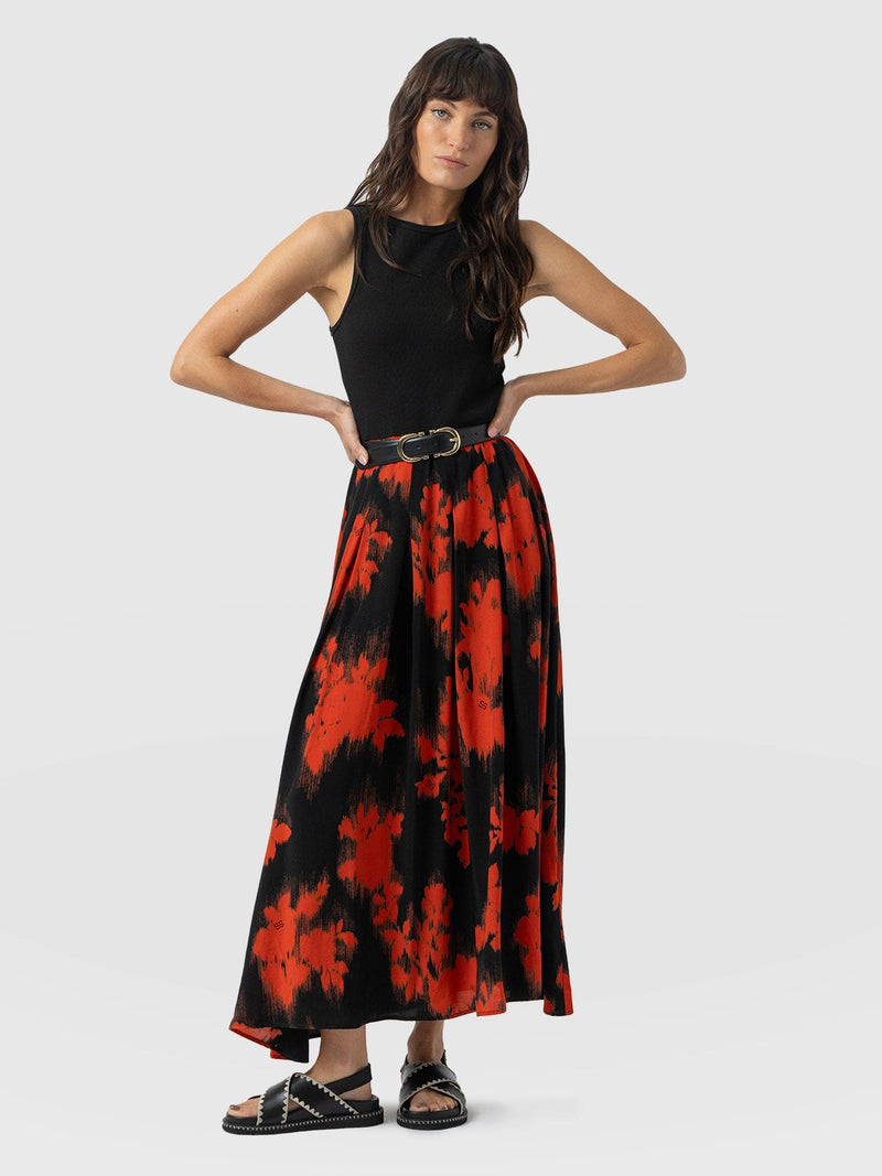 Renee Contrast Dress - Orange Fade Floral - Women's Dresses | Saint + Sofia® UK