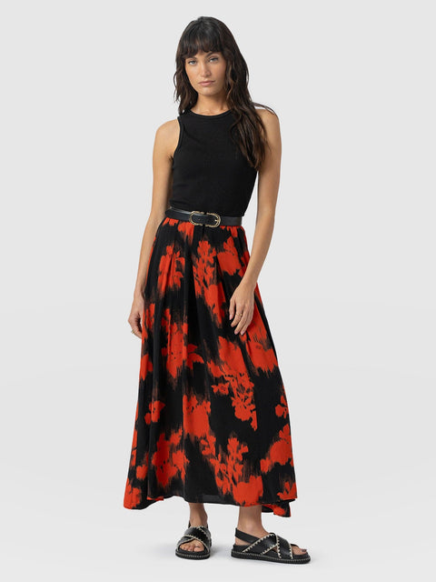 Renee Contrast Dress - Orange Fade Floral - Women's Dresses | Saint + Sofia® UK