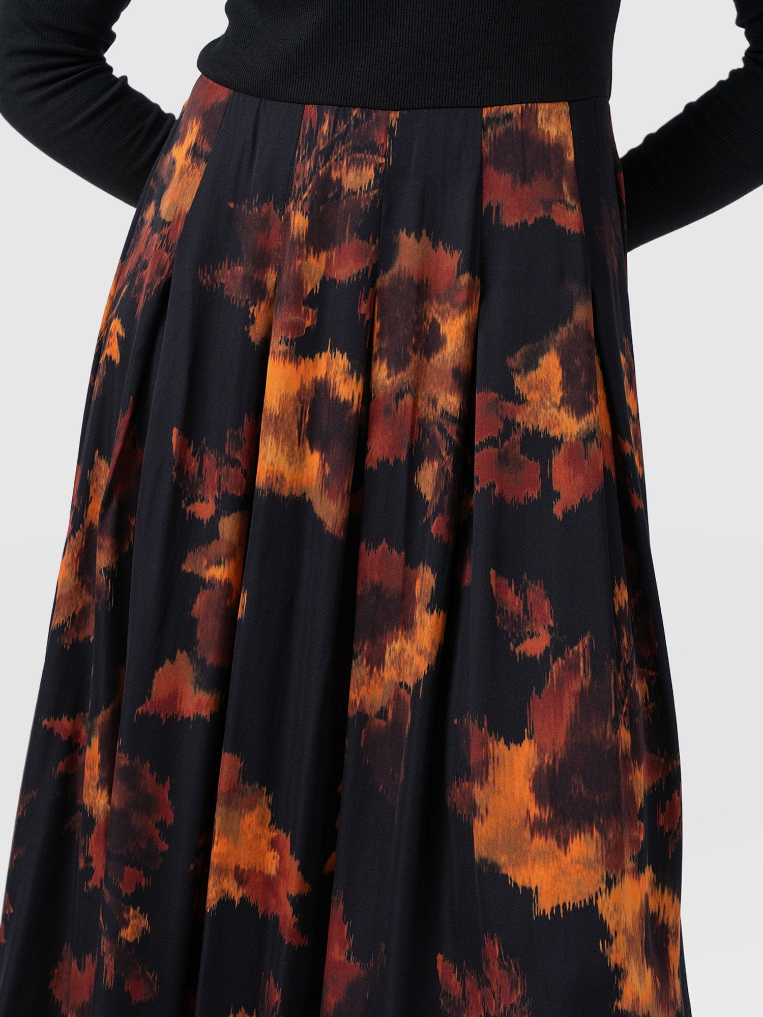 Renee Contrast Long Sleeve Dress - Autumn Floral