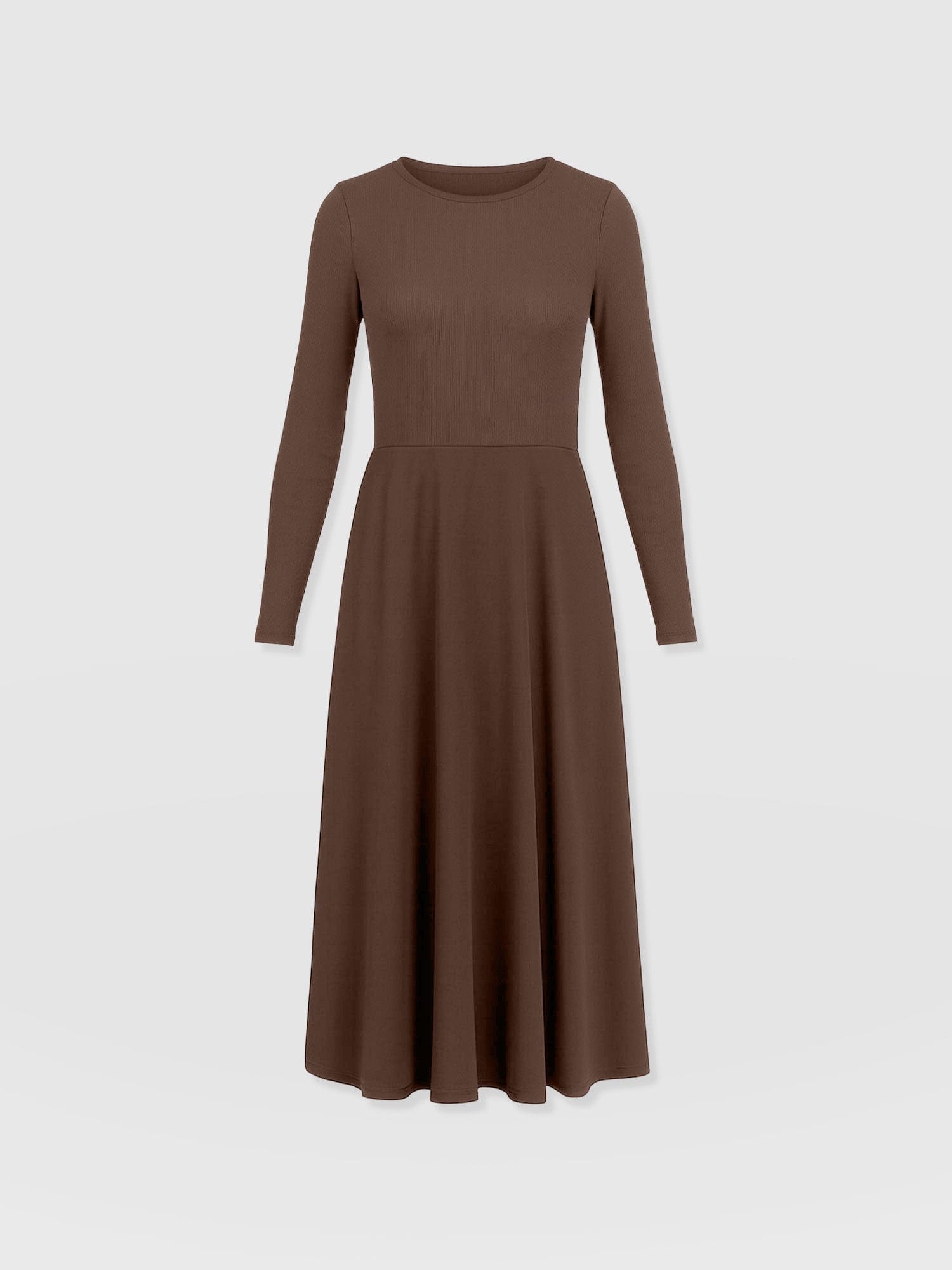Renee Contrast Long Sleeve Dress - Brown - Women's Dresses | Saint + Sofia® UK