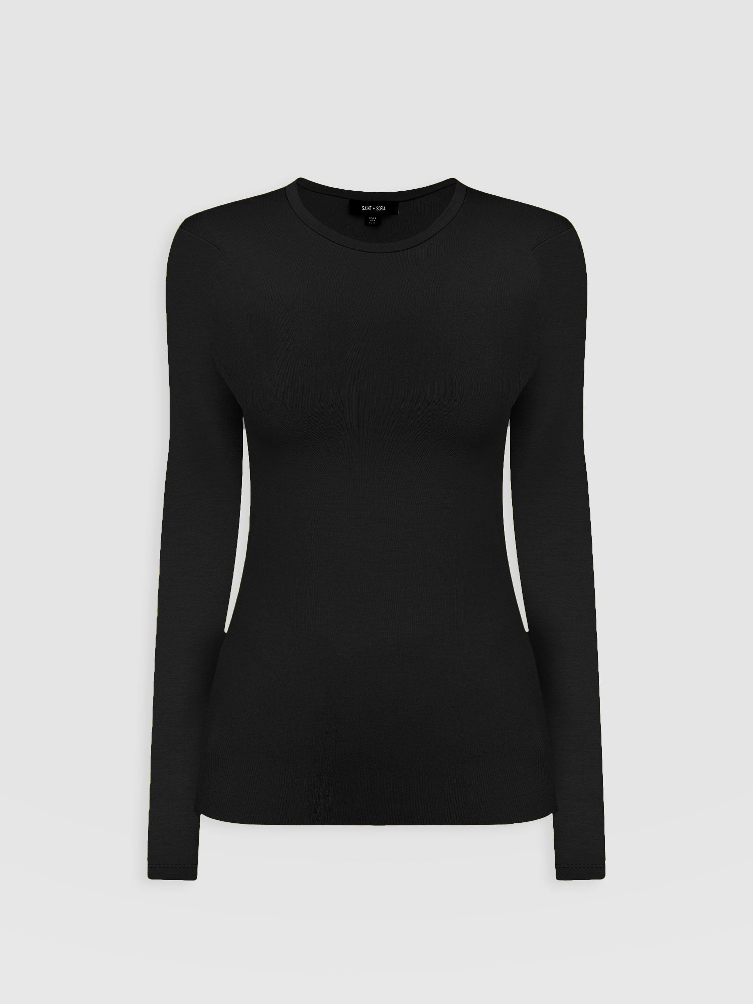 Ribbed Long Sleeve Tee - Black