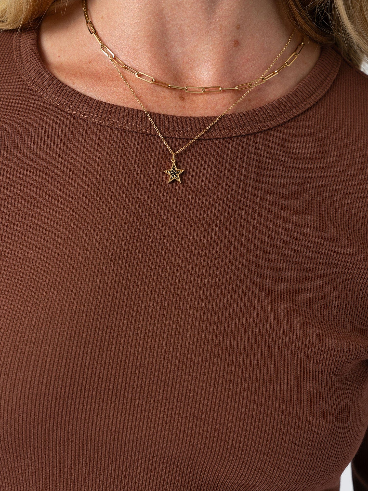 Ribbed Long Sleeve Tee - Russet Brown