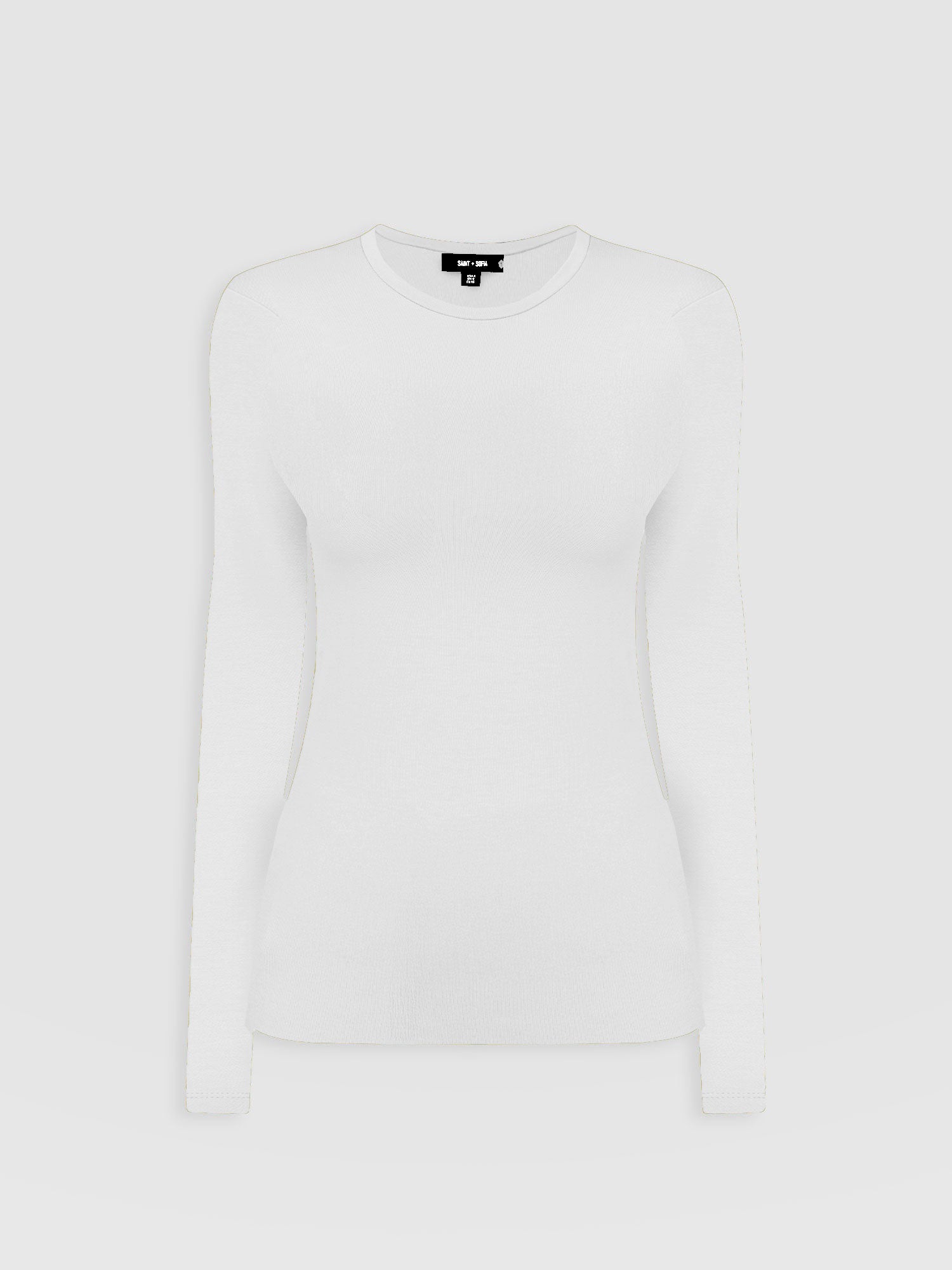 Ribbed Long Sleeve Tee - White