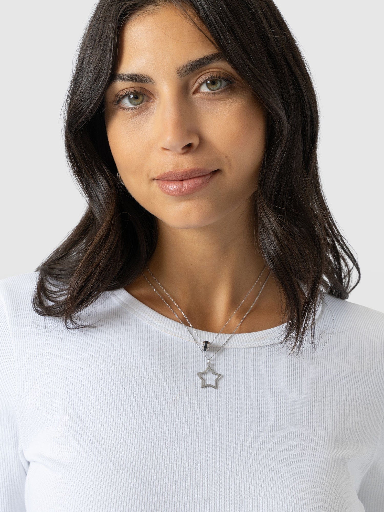 Ribbed Long Sleeve Tee - White