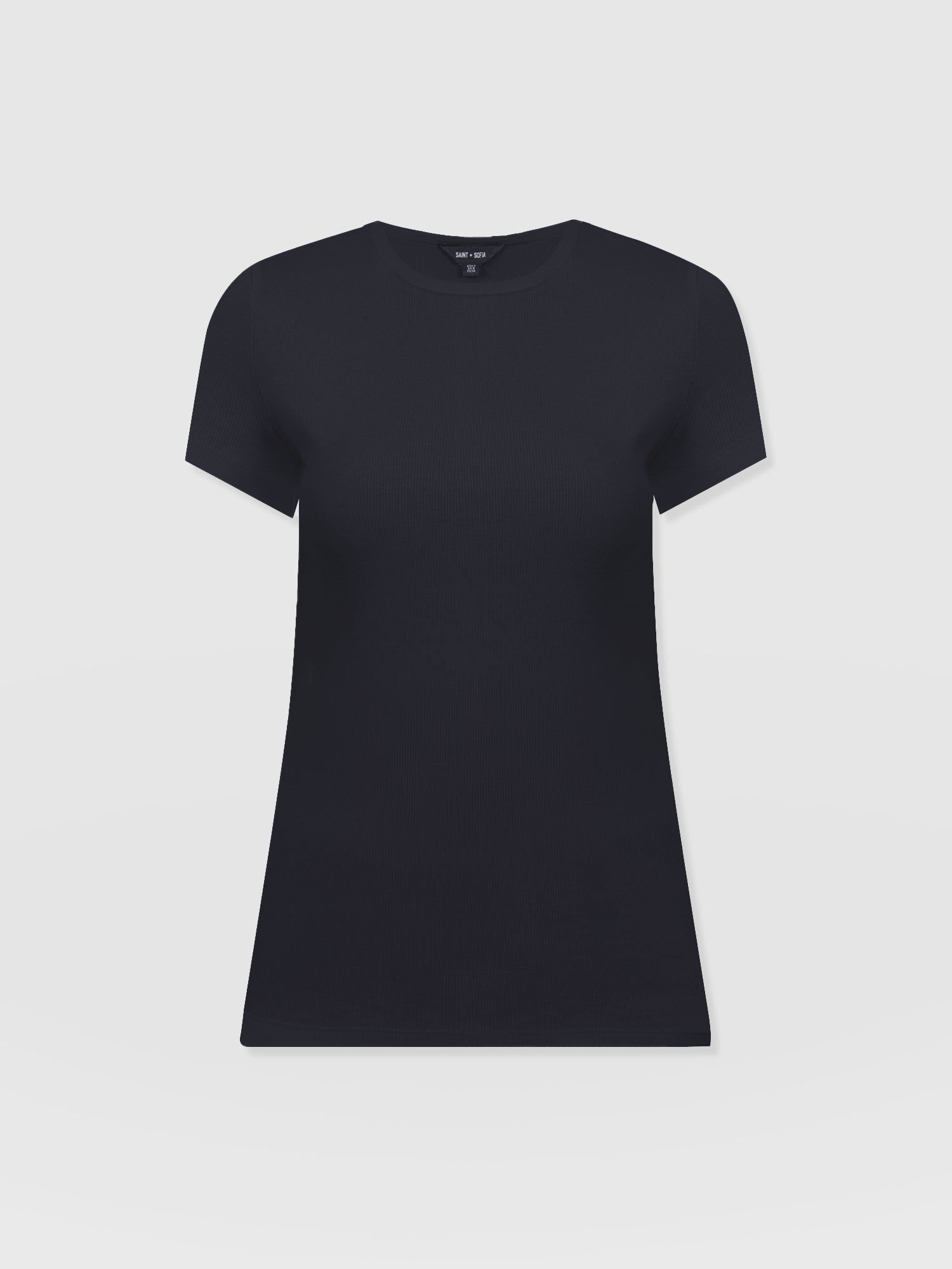 Ribbed Short Sleeve Tee - Navy - Women's T-shirts | Saint + Sofia? UK