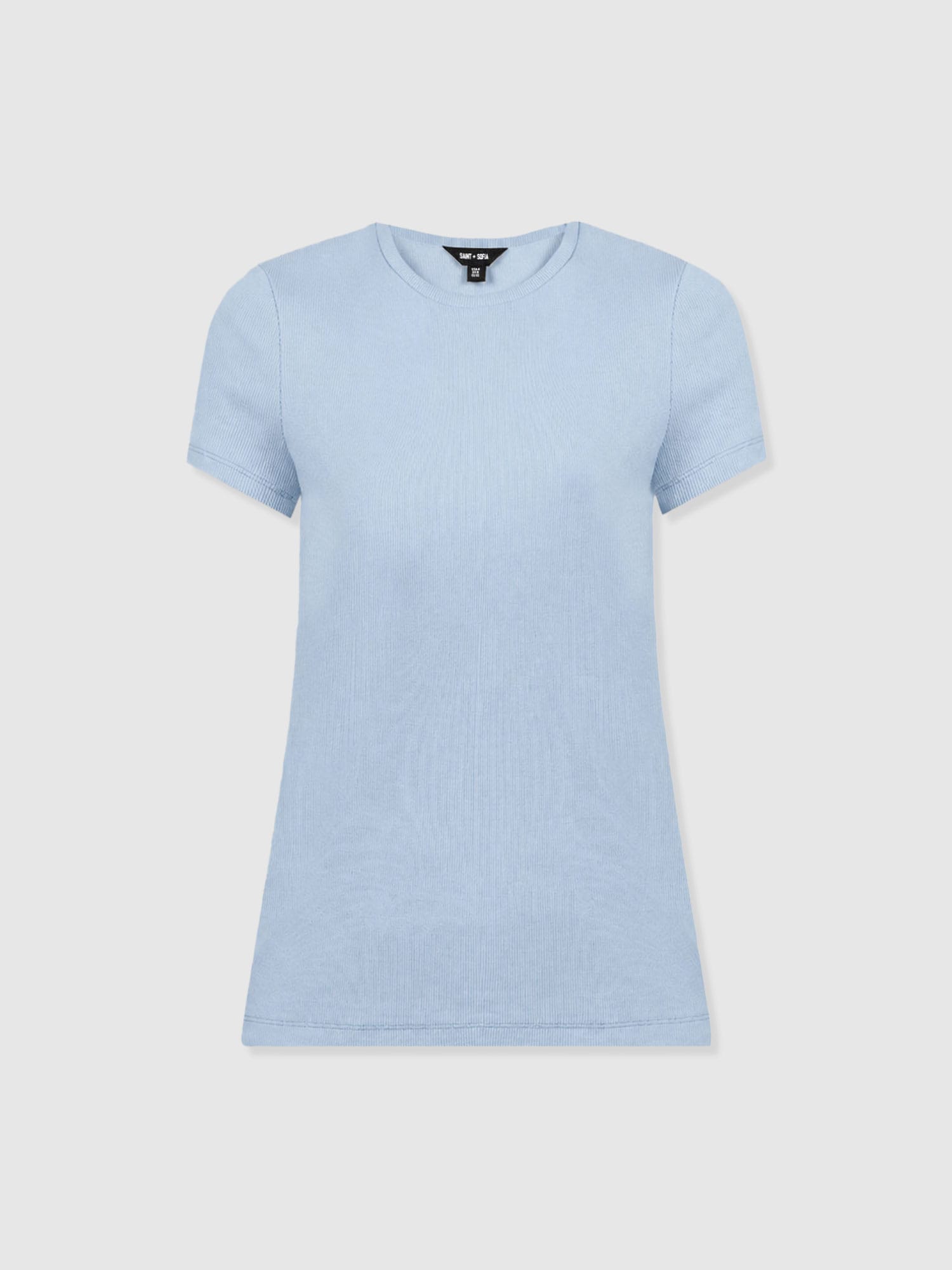 Ribbed Short Sleeve Tee - Powder Blue
