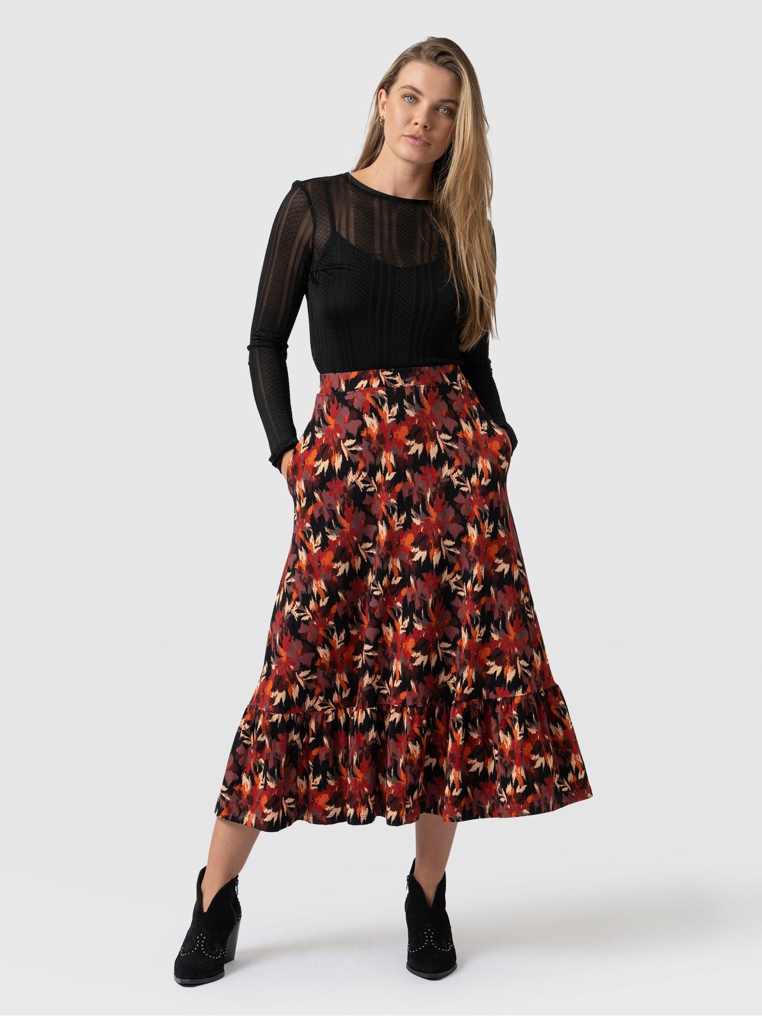 Riley Skirt Earthy Bloom - Women's Skirts | Saint + Sofia® UK