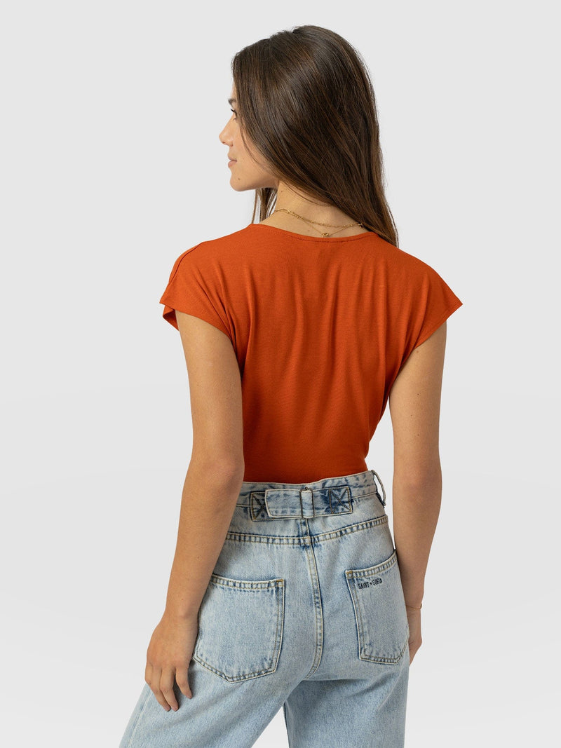 Rosa Wrap Tee - Amber