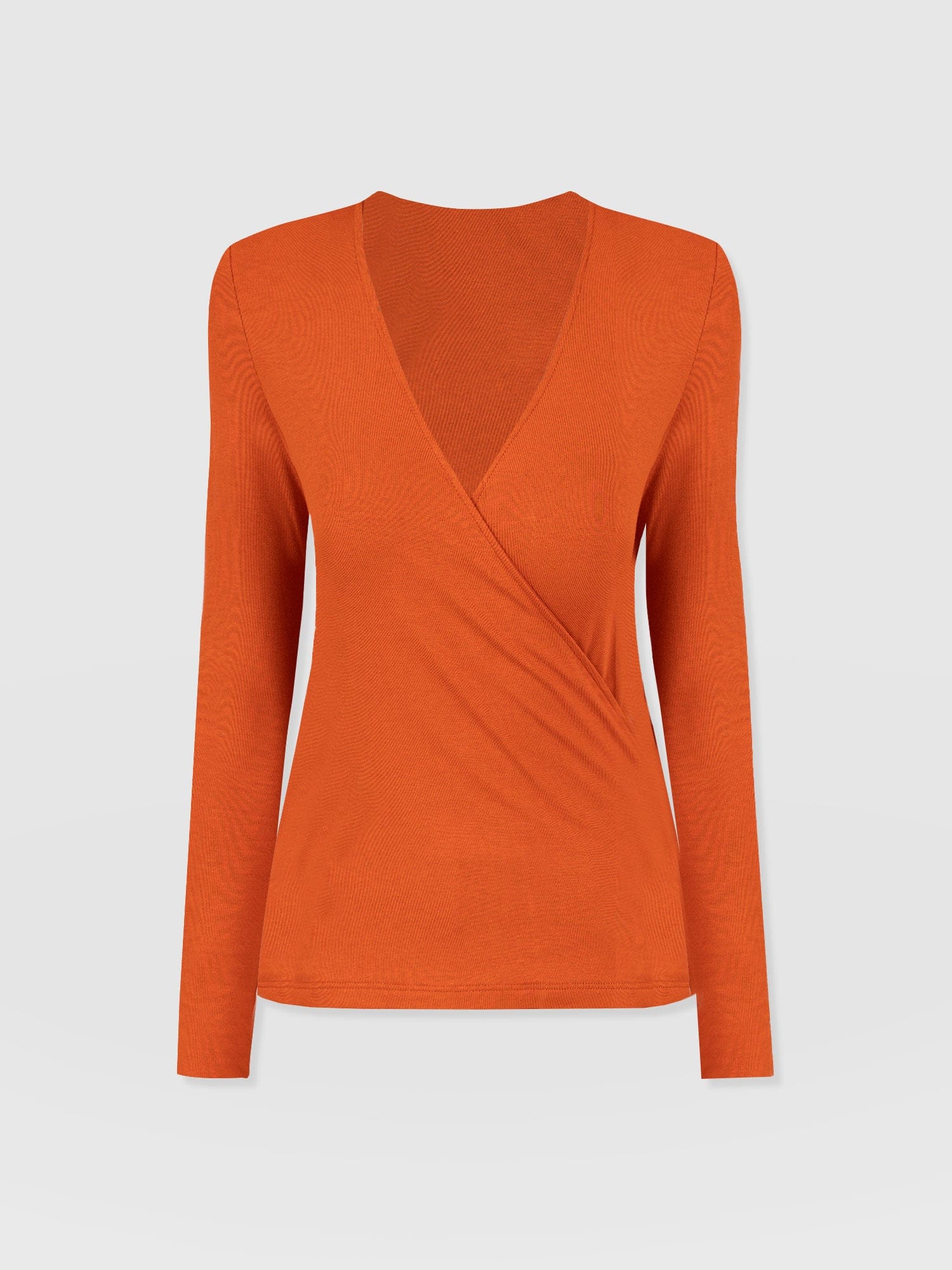 Rosa Wrap Tee Long Sleeve Amber - Women's Tops | Saint + Sofia® UK
