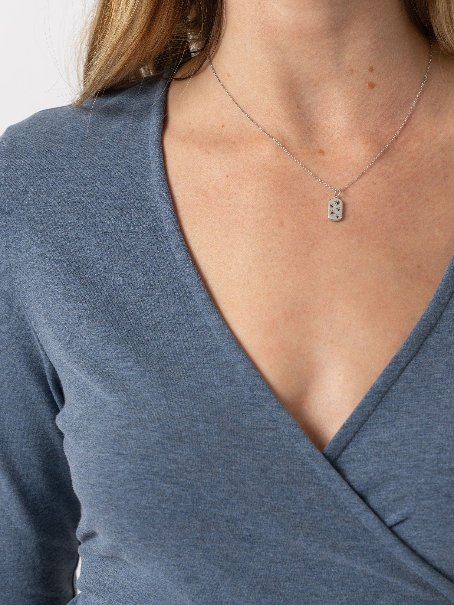 Rosa Wrap Tee Long Sleeve - Blue Melange