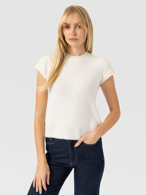 Rosalie Baby Tee - Cream - Women's Jumpers | Saint and Sofia® UK